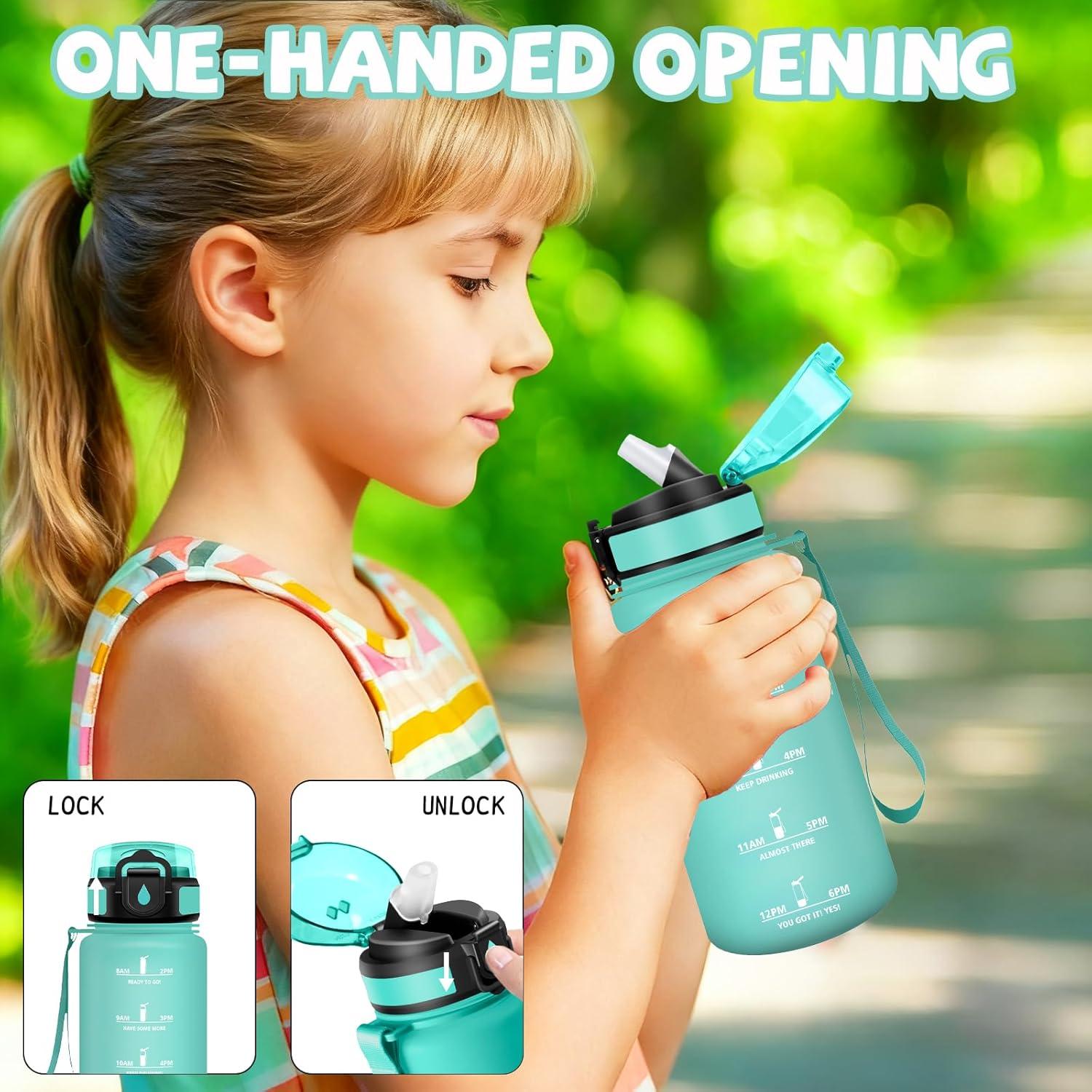 image:imageGourde Gourde 1l avec Paille Gourdes Sport anti Fuite Gourdes Gradue avec Slogan de Motivation Gourd Motivation Facile Nettoyer Bouteille deau pour Aptitude Camping RandonneVert