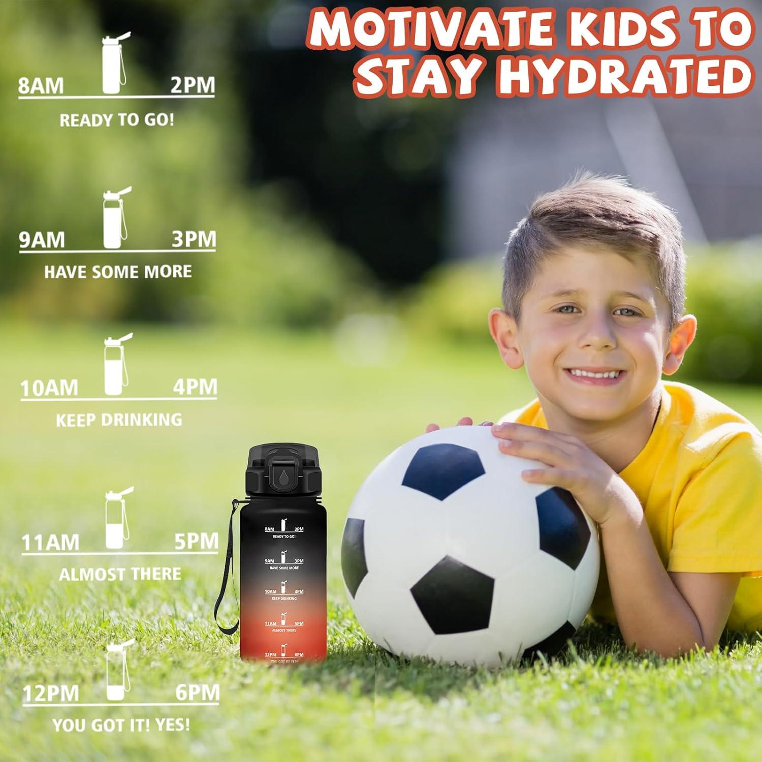 image:imageGourde Gourde 1l avec Paille Gourdes Sport anti Fuite Gourdes Gradue avec Slogan de Motivation Gourd Motivation Facile Nettoyer Bouteille deau pour Aptitude Camping RandonneNoirrouge