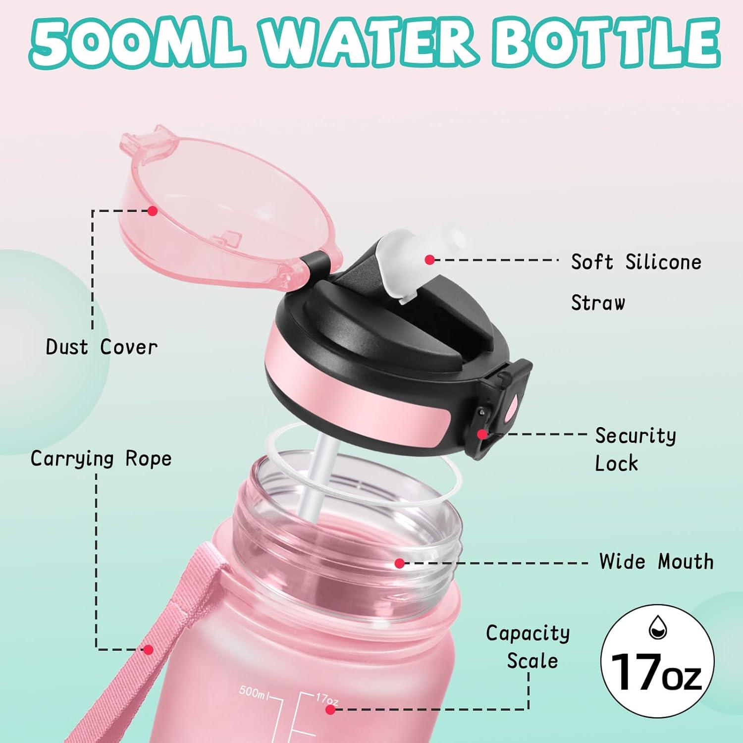 image:imageGourde Gourde 1l avec Paille Gourdes Sport anti Fuite Gourdes Gradue avec Slogan de Motivation Gourd Motivation Facile Nettoyer Bouteille deau pour Aptitude Camping RandonneRosevert