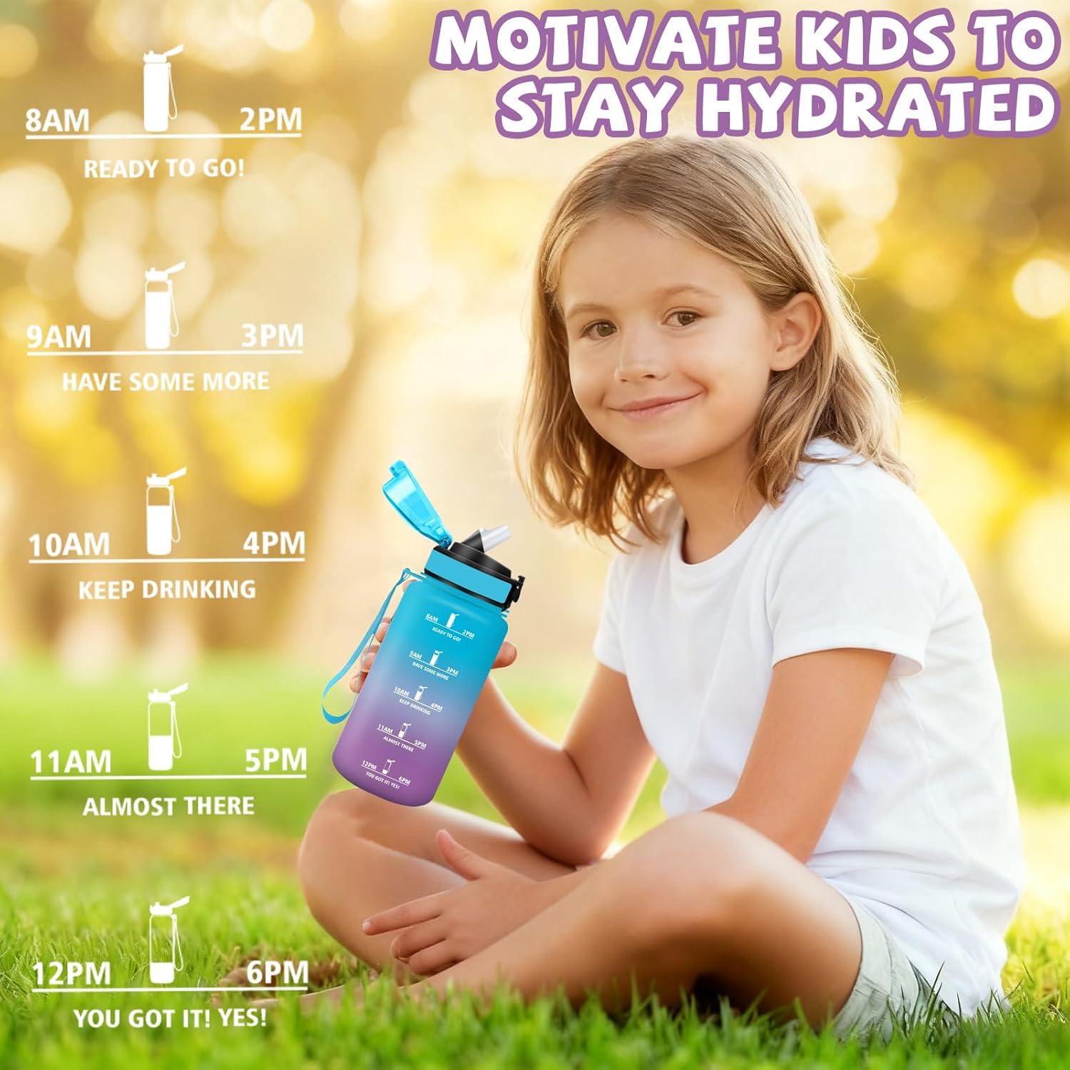 image:imageGourde Gourde 1l avec Paille Gourdes Sport anti Fuite Gourdes Gradue avec Slogan de Motivation Gourd Motivation Facile Nettoyer Bouteille deau pour Aptitude Camping RandonneBleuviolet