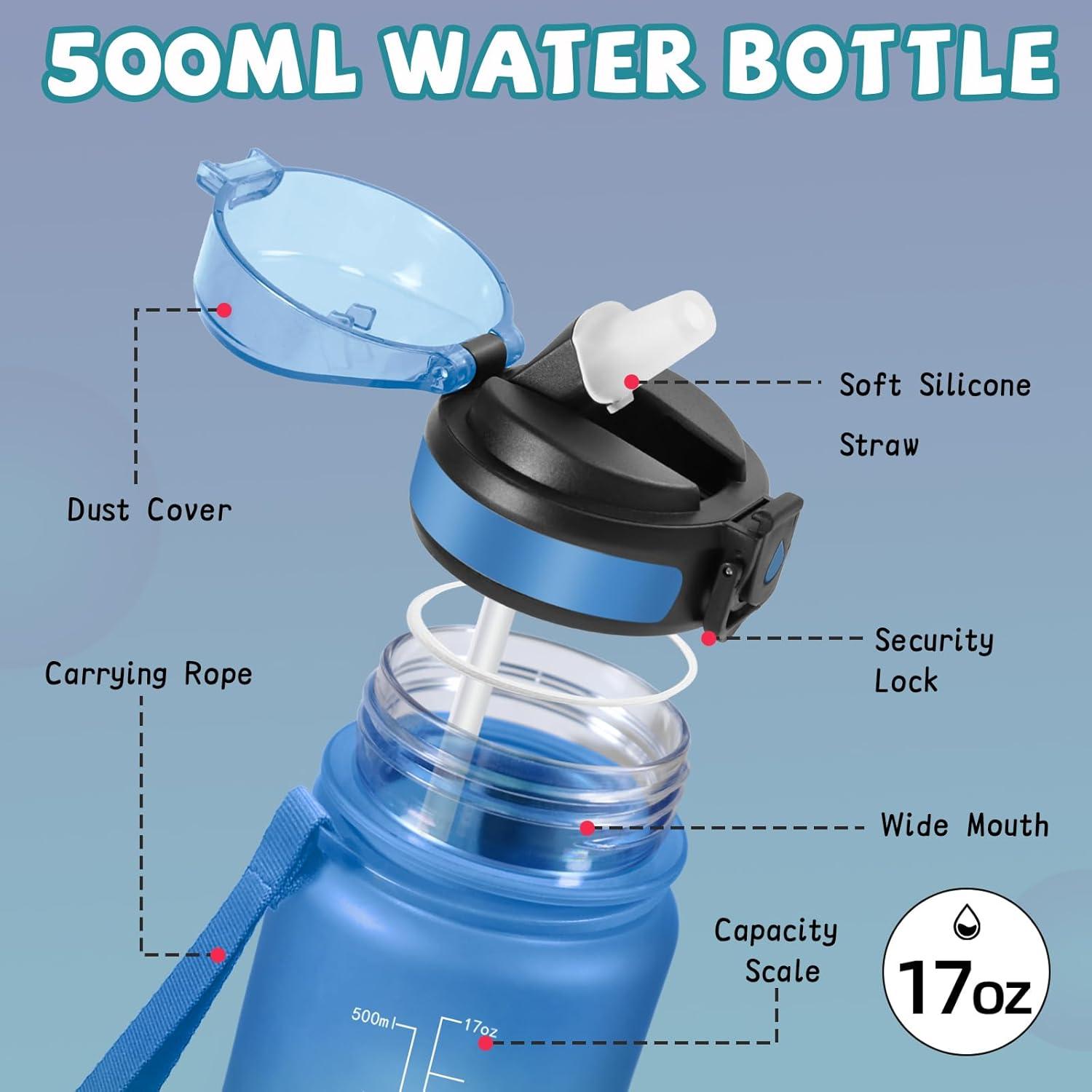 image:imageGourde Gourde 1l avec Paille Gourdes Sport anti Fuite Gourdes Gradue avec Slogan de Motivation Gourd Motivation Facile Nettoyer Bouteille deau pour Aptitude Camping RandonneBleuvert