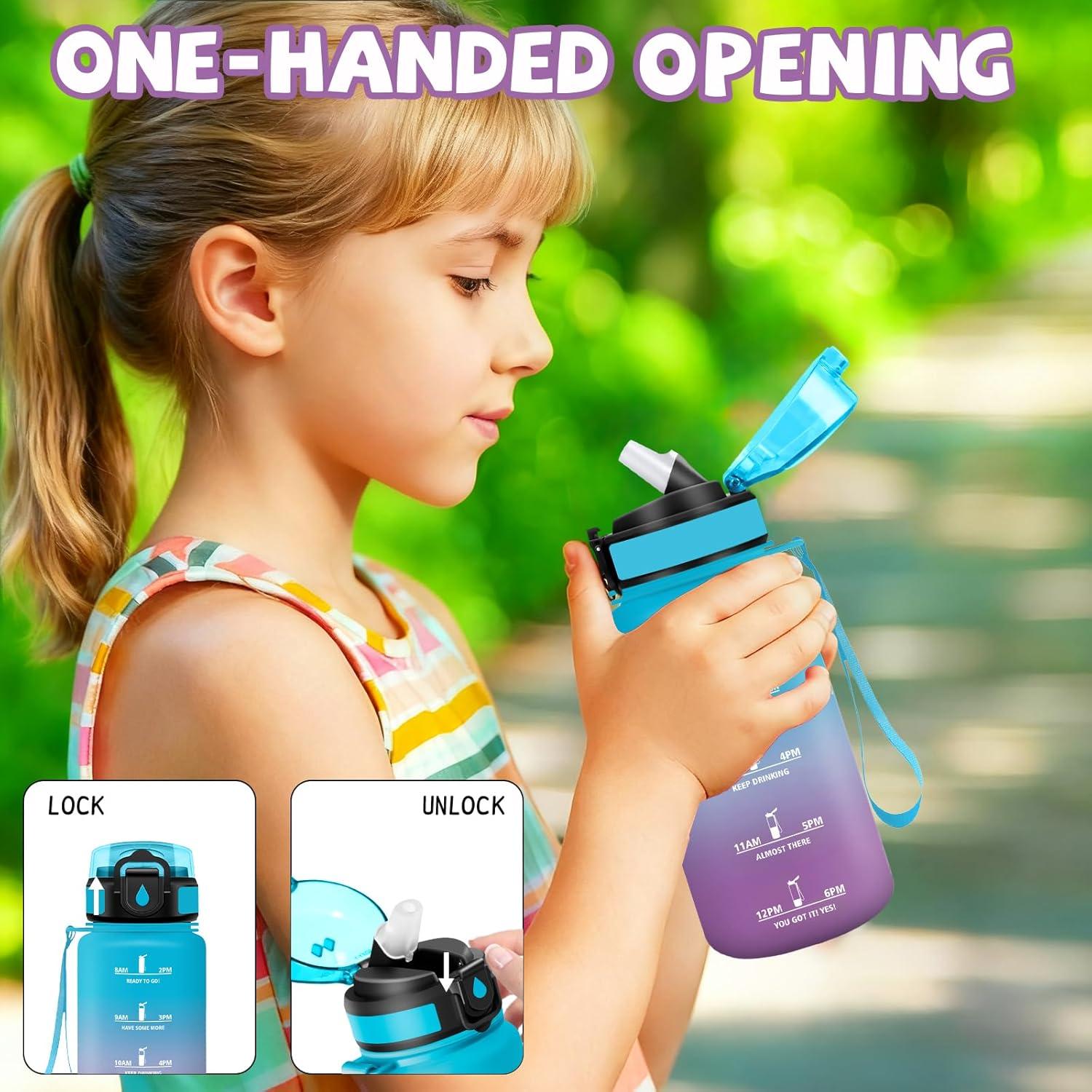 image:imageGourde Gourde 1l avec Paille Gourdes Sport anti Fuite Gourdes Gradue avec Slogan de Motivation Gourd Motivation Facile Nettoyer Bouteille deau pour Aptitude Camping RandonneBleuviolet
