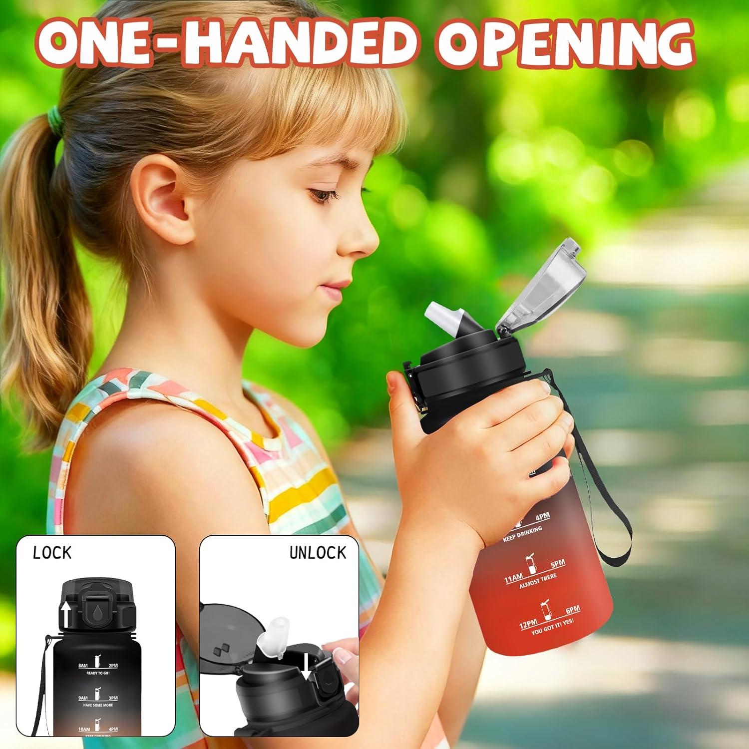 image:imageGourde Gourde 1l avec Paille Gourdes Sport anti Fuite Gourdes Gradue avec Slogan de Motivation Gourd Motivation Facile Nettoyer Bouteille deau pour Aptitude Camping RandonneNoirrouge