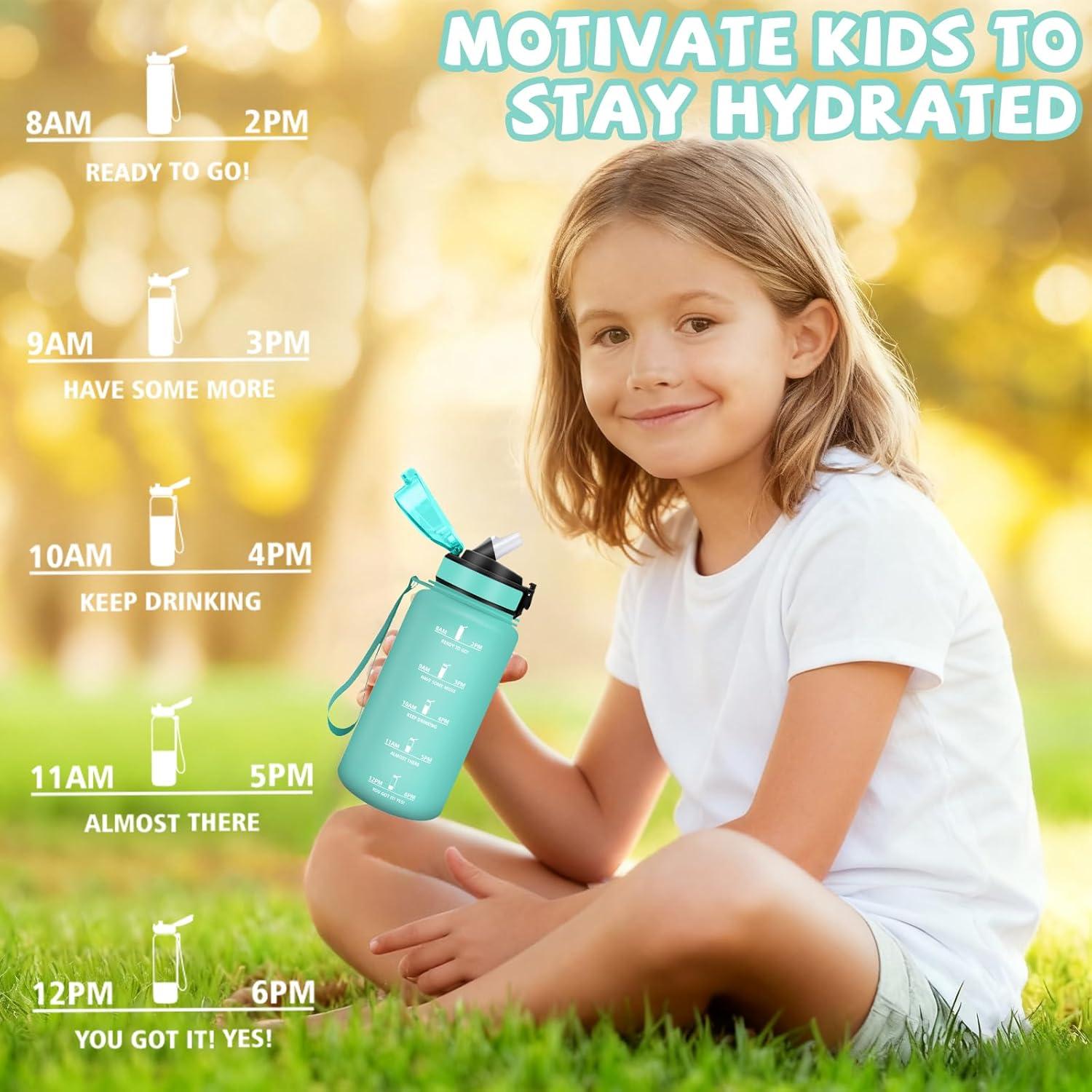 image:imageGourde Gourde 1l avec Paille Gourdes Sport anti Fuite Gourdes Gradue avec Slogan de Motivation Gourd Motivation Facile Nettoyer Bouteille deau pour Aptitude Camping RandonneVert