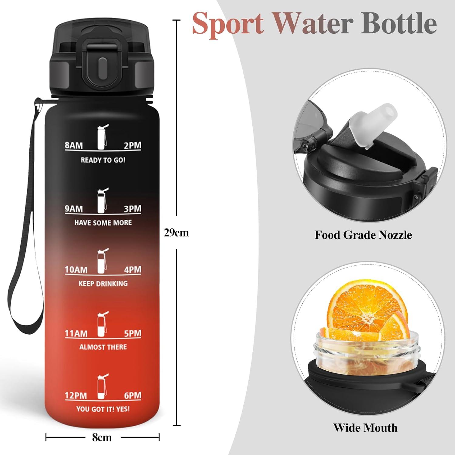 image:imageMotswedi Gourde Sport 1500ml Anti Fuite Gourde Paille Rutilisable Bouteille deau sans BPA Bouteille Reutilisable pour Adulte Randonne lcole Fitness Yoga Bureau Vert Fonc ampamp GrisNoir Rouge1000ml
