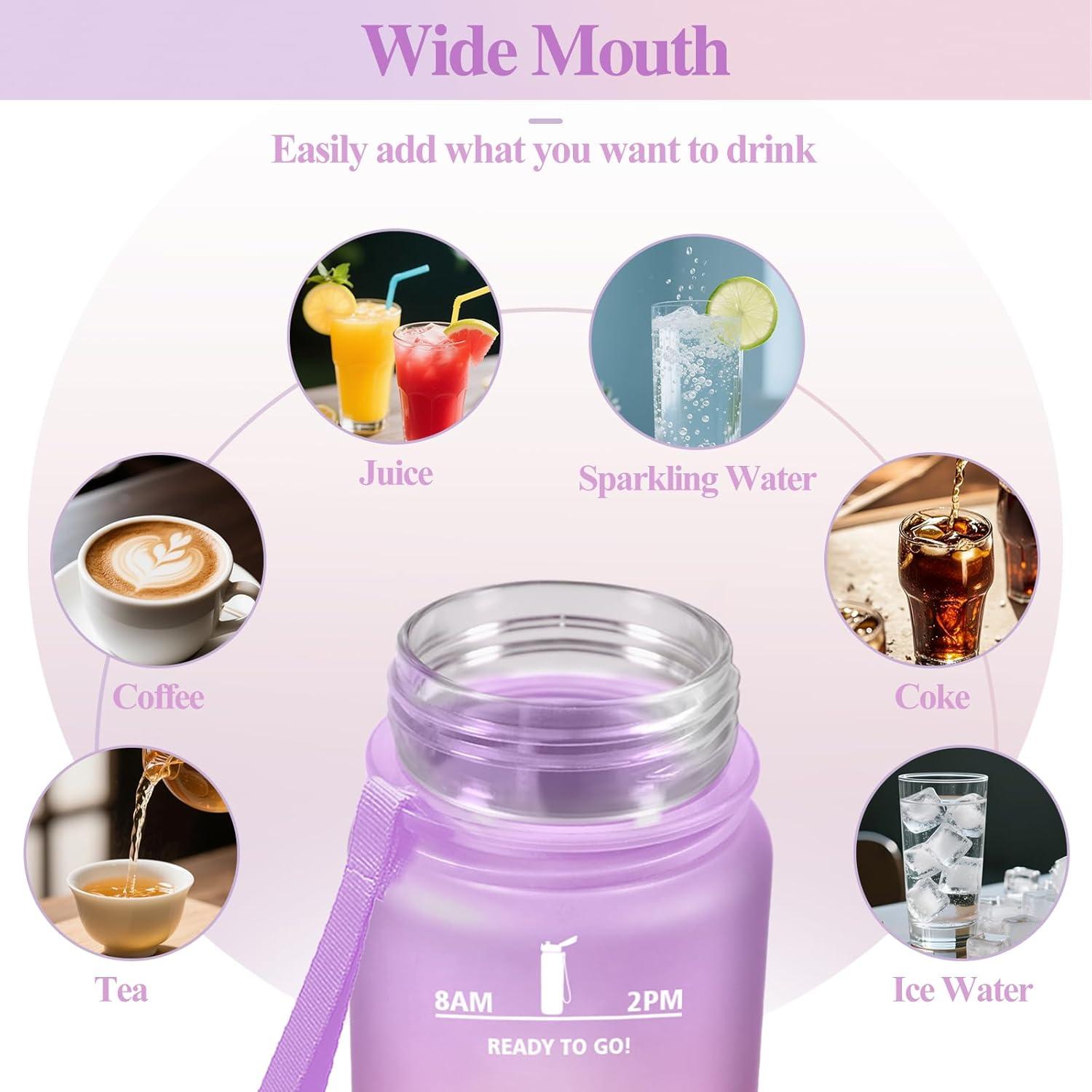 image:imageMotswedi Gourde Sport 1500ml Anti Fuite Gourde Paille Rutilisable Bouteille deau sans BPA Bouteille Reutilisable pour Adulte Randonne lcole Fitness Yoga Bureau Vert Fonc ampamp GrisViolet Clair Rose Clair1000ml