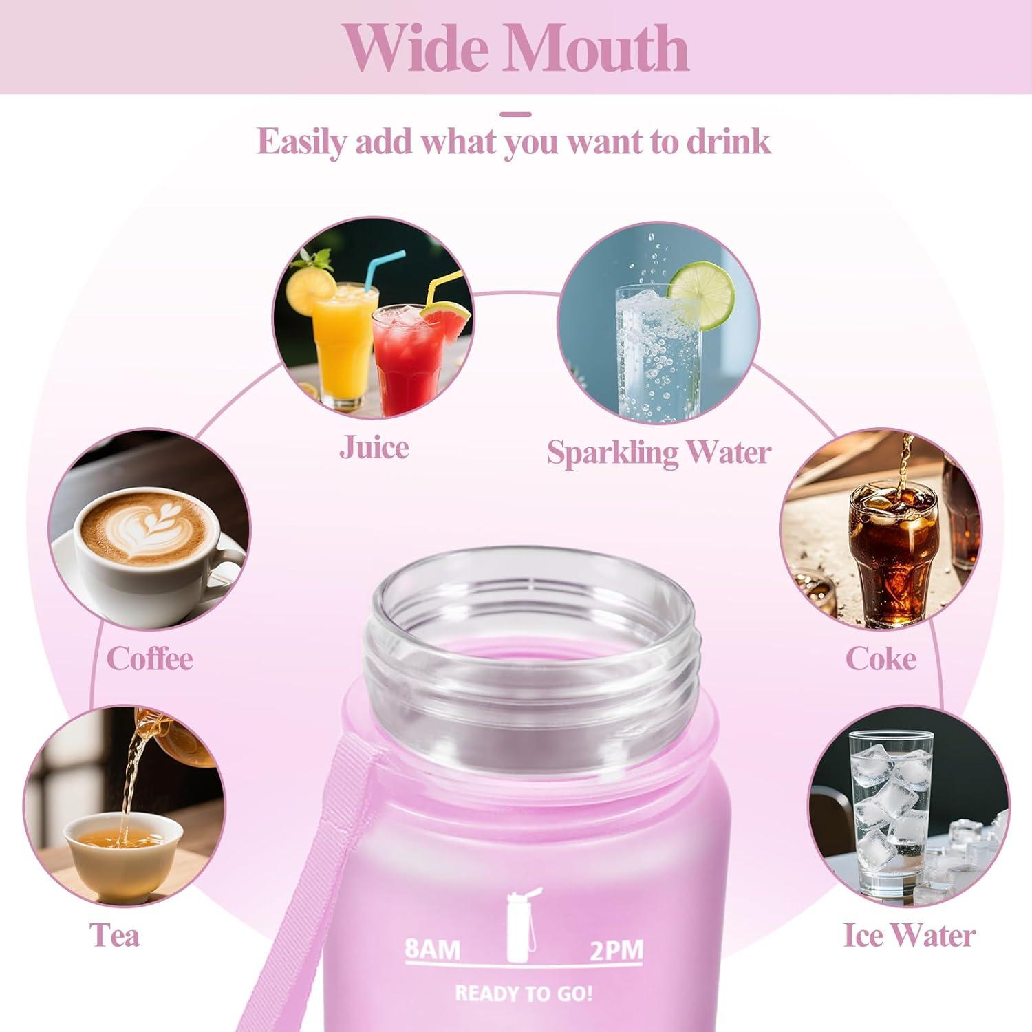 image:imageMotswedi Gourde Sport 1500ml Anti Fuite Gourde Paille Rutilisable Bouteille deau sans BPA Bouteille Reutilisable pour Adulte Randonne lcole Fitness Yoga Bureau Vert Fonc ampamp GrisRose Clair Rose Rouge1000ml