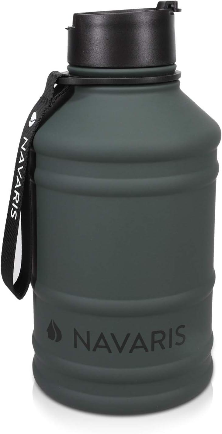 image:imageNavaris Gourde de Sport 22L Bouteille deau pour Entranement Musculation Running Fitness Yoga Foot Lgre et sans BPA Homme Femme EnfantAnthracite