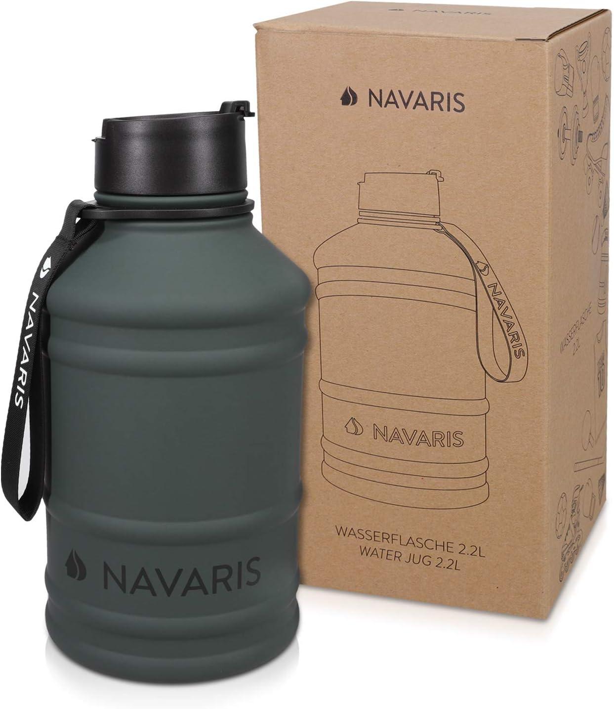 image:imageNavaris Gourde de Sport 22L Bouteille deau pour Entranement Musculation Running Fitness Yoga Foot Lgre et sans BPA Homme Femme EnfantAnthracite
