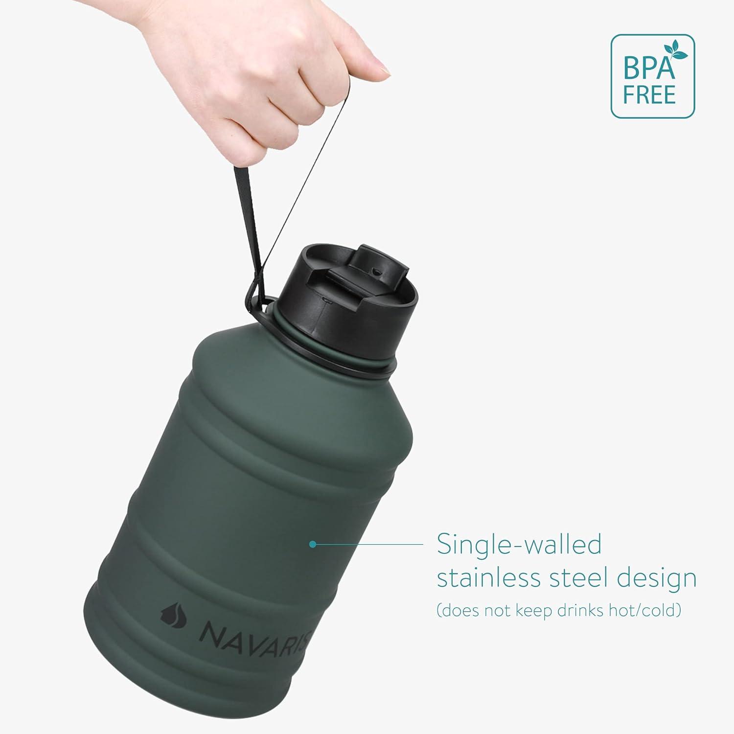 image:imageNavaris Gourde de Sport 22L Bouteille deau pour Entranement Musculation Running Fitness Yoga Foot Lgre et sans BPA Homme Femme EnfantAnthracite