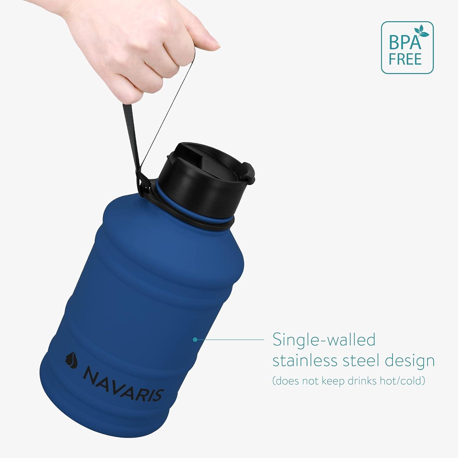image:imageNavaris Gourde de Sport 22L Bouteille deau pour Entranement Musculation Running Fitness Yoga Foot Lgre et sans BPA Homme Femme EnfantBleu