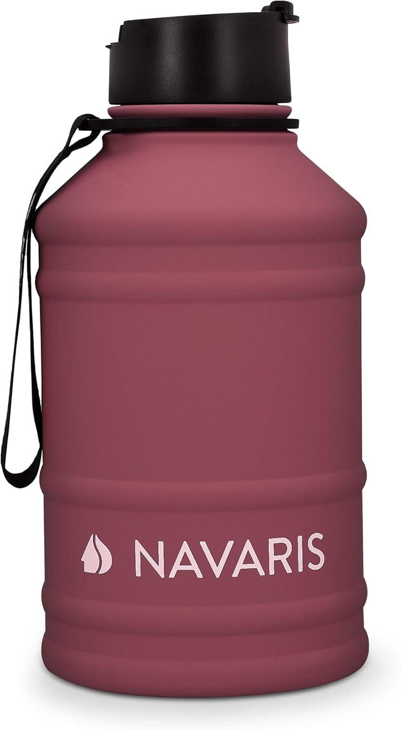 image:imageNavaris Gourde de Sport 22L Bouteille deau pour Entranement Musculation Running Fitness Yoga Foot Lgre et sans BPA Homme Femme EnfantBordeaux