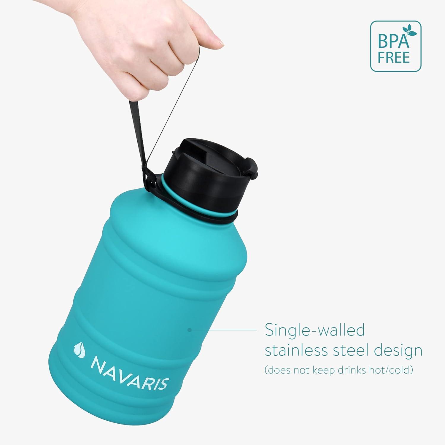 image:imageNavaris Gourde de Sport 22L Bouteille deau pour Entranement Musculation Running Fitness Yoga Foot Lgre et sans BPA Homme Femme EnfantTurquoise