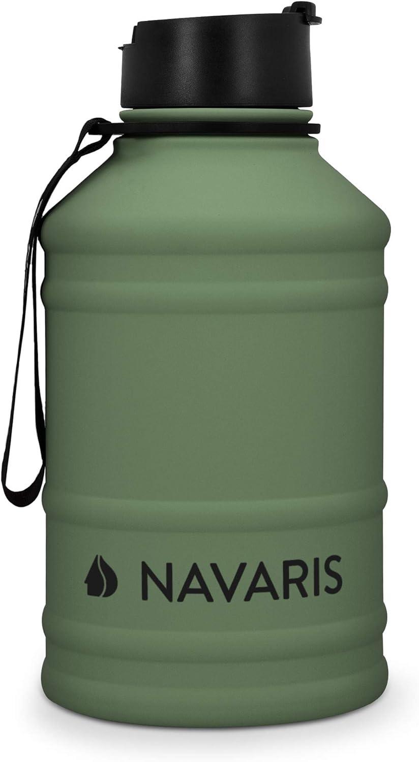 image:imageNavaris Gourde de Sport 22L Bouteille deau pour Entranement Musculation Running Fitness Yoga Foot Lgre et sans BPA Homme Femme EnfantVert Fonc