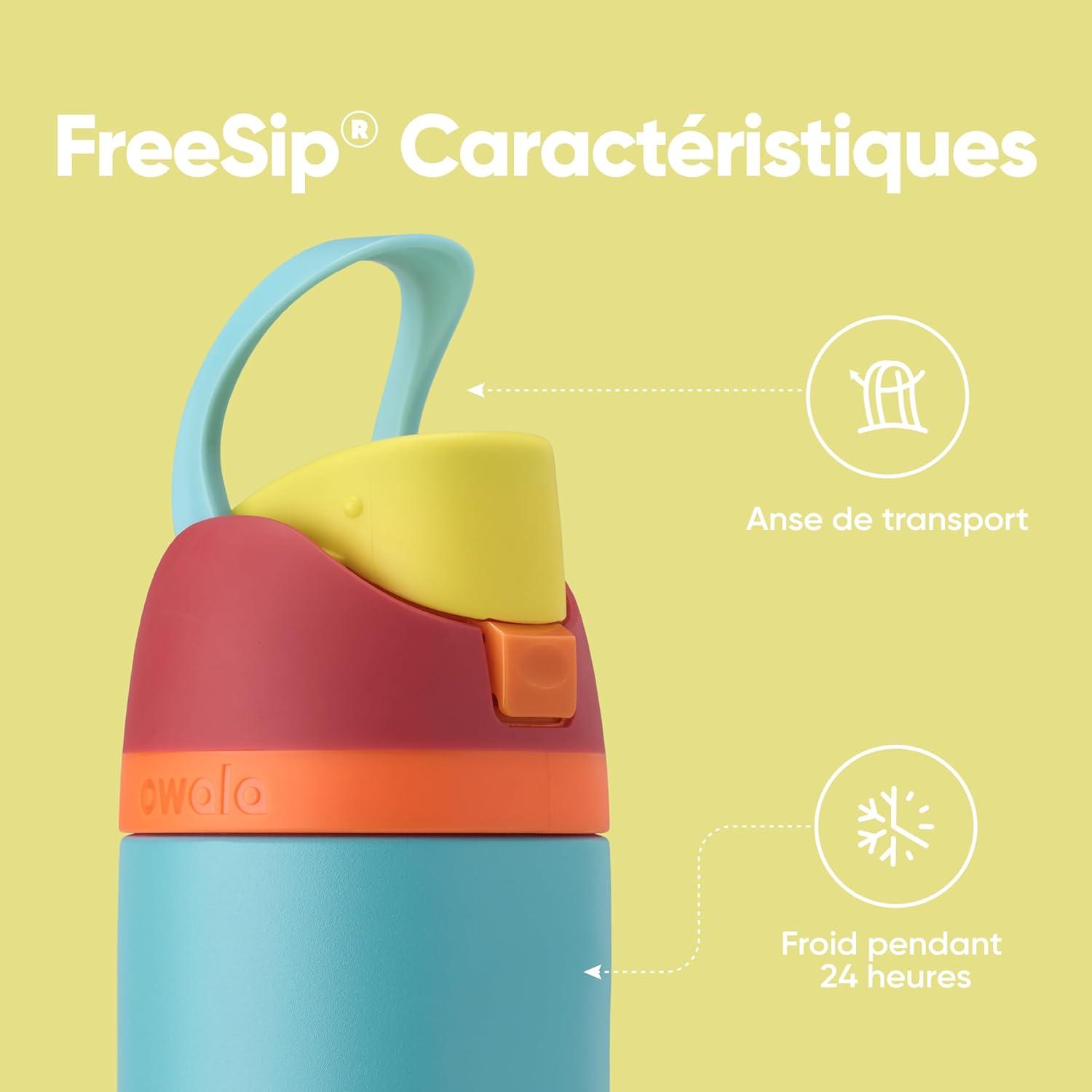 image:imageOwala FreeSip gourde isotherme en inox avec paille et couvercle 710 ml sans BPA garde frais pendant 24 heures pour le sport et les voyages Foggy TideSummer Sweetness