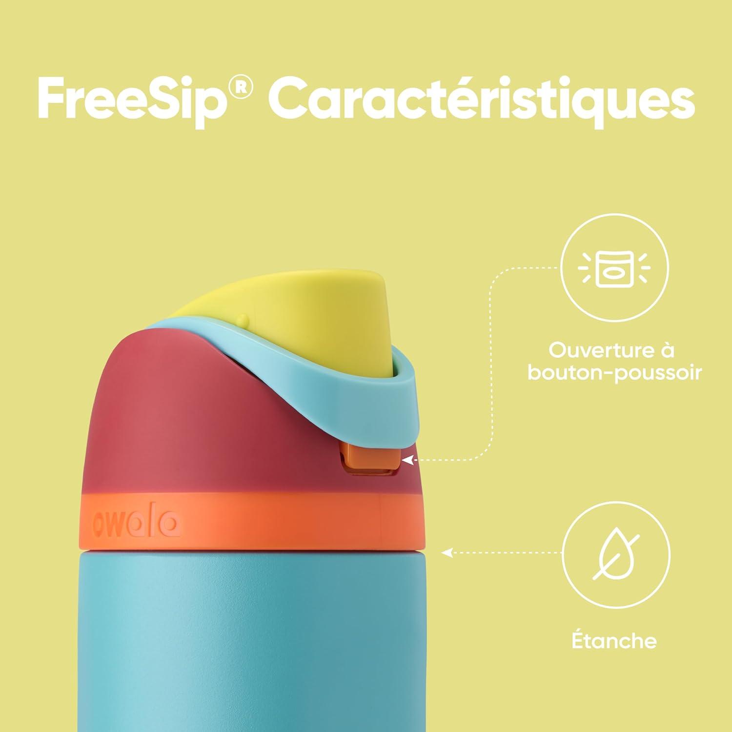 image:imageOwala FreeSip gourde isotherme en inox avec paille et couvercle 710 ml sans BPA garde frais pendant 24 heures pour le sport et les voyages Foggy TideSummer Sweetness