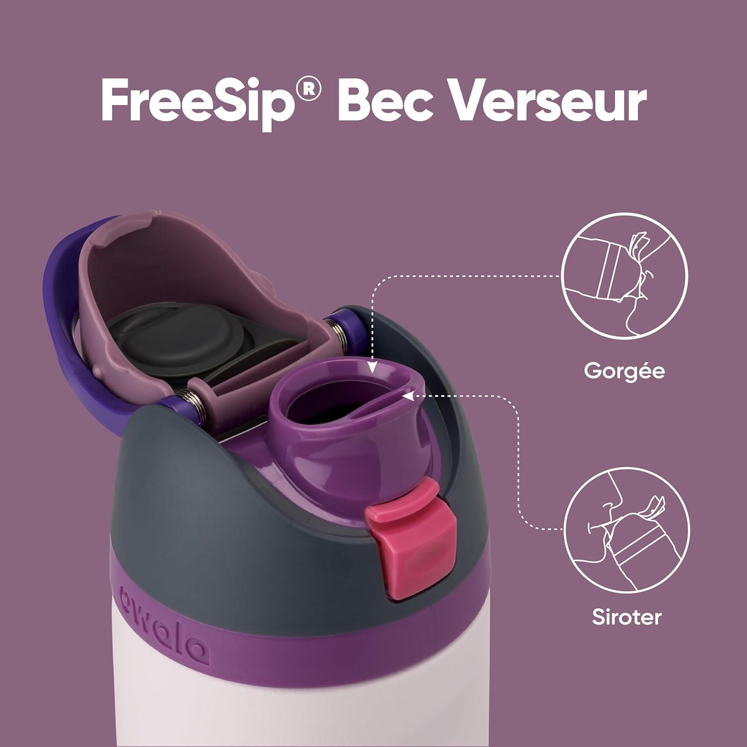 image:imageOwala FreeSip gourde isotherme en inox avec paille et couvercle 710 ml sans BPA garde frais pendant 24 heures pour le sport et les voyages Foggy TideDreamy Field