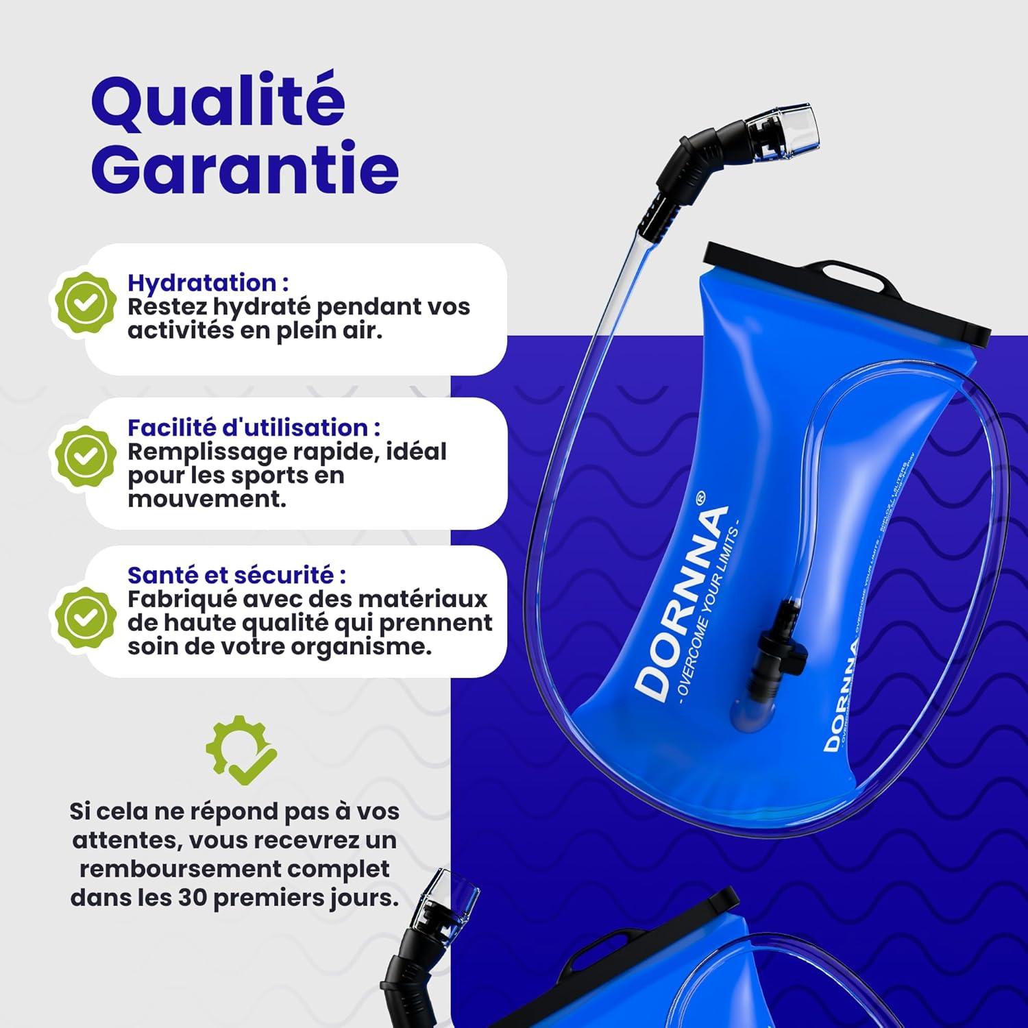 image:imagePoche Eau sans BPA Poche Hydratation de Sport Rsistant Sacs Dhydratation Portable pour la Randonne Cyclisme Camping15L
