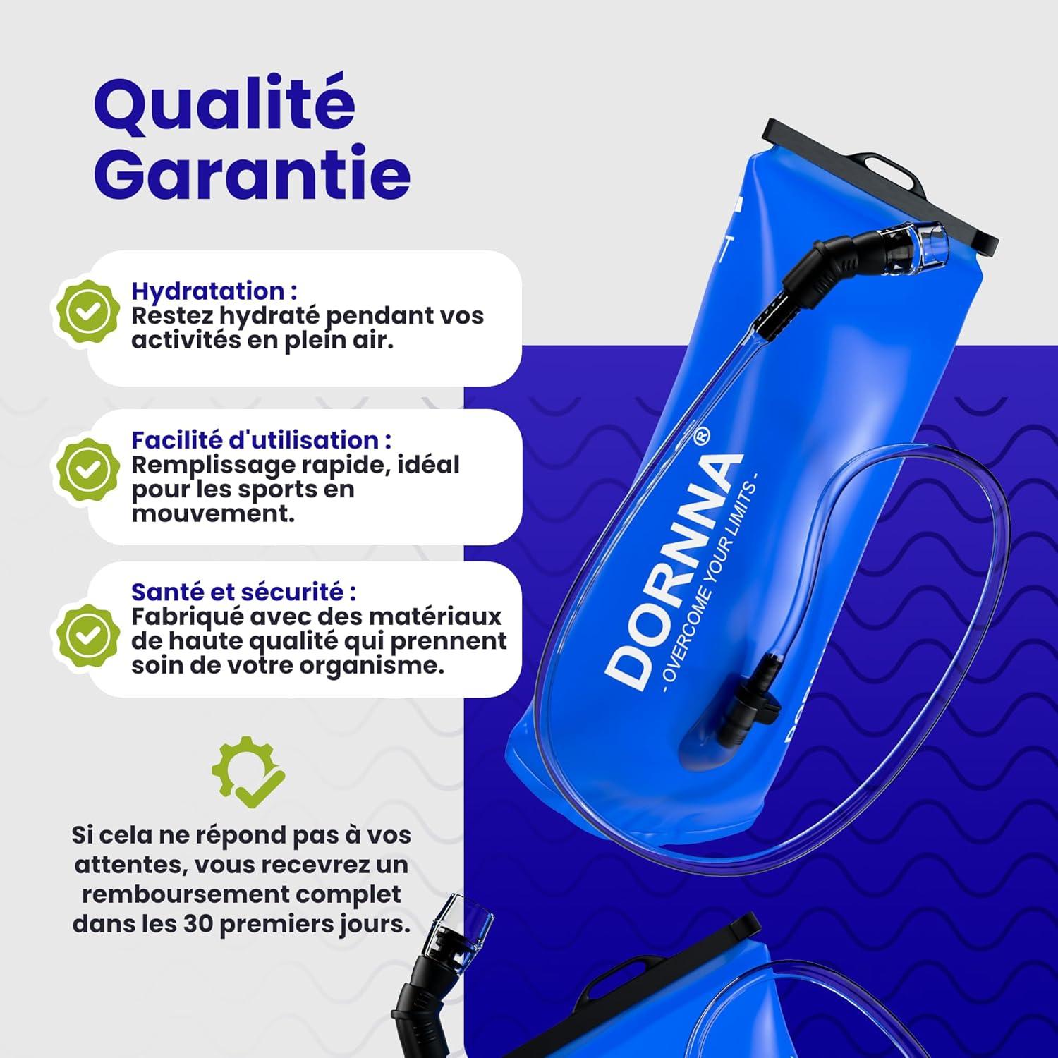 image:imagePoche Eau sans BPA Poche Hydratation de Sport Rsistant Sacs Dhydratation Portable pour la Randonne Cyclisme Camping3L