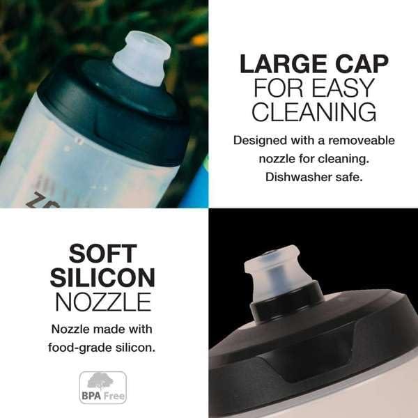 image:imageZEFAL Pack Magnum Deux Bidons Vlo Grande Contenance Gourde VloVTT et Sport Rutilisable sans BPA Bidon Eau Soft Couvercle Vissable Fabriqu en France Noir Translucide 2 x 975 MLLot de 1