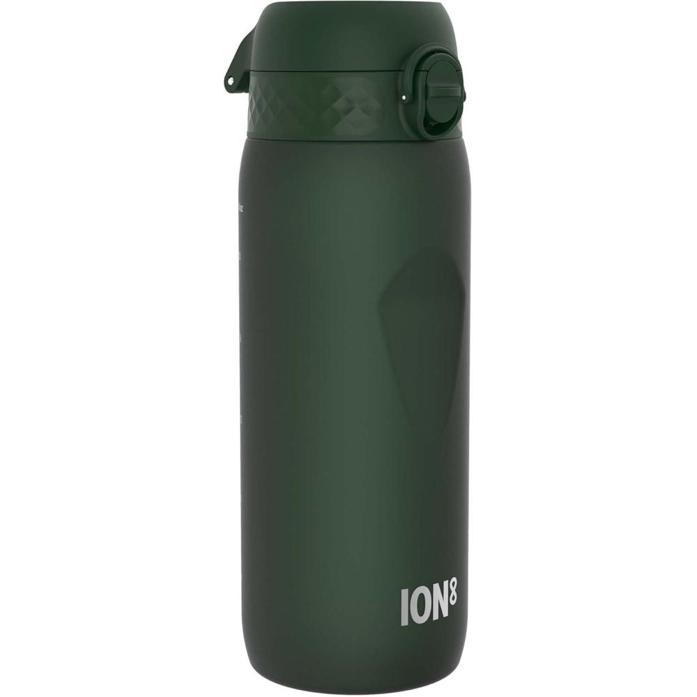 image:imageION8 Gourde 750 ml AntiFuite Sports Facile  Ouvrir Verrouillage Scuris Lavable en Lavevaisselle Poigne de Transport Couvercle Rabattable Sans BPA Poigne ProfileVert Fonc