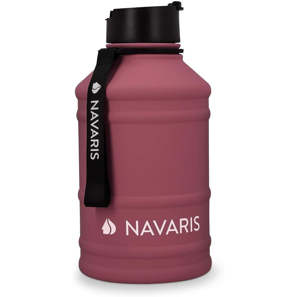 image:imageNavaris Gourde de Sport 22L Bouteille deau pour Entranement Musculation Running Fitness Yoga Foot Lgre et sans BPA Homme Femme EnfantBordeaux