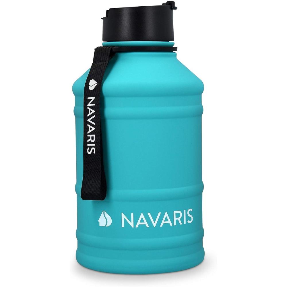 image:imageNavaris Gourde de Sport 22L Bouteille deau pour Entranement Musculation Running Fitness Yoga Foot Lgre et sans BPA Homme Femme EnfantTurquoise