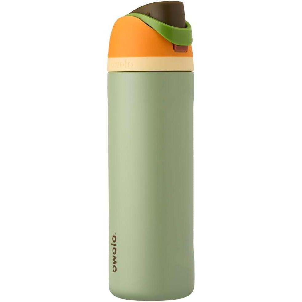 image:imageOwala FreeSip gourde isotherme en inox avec paille et couvercle 710 ml  sans BPA garde frais pendant 24 heures pour le sport et les voyages Foggy TideCamo Cool