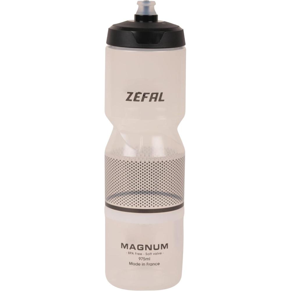 image:imageZEFAL Pack Magnum Deux Bidons Vlo Grande Contenance Gourde VloVTT et Sport Rutilisable sans BPA Bidon Eau Soft Couvercle Vissable Fabriqu en France Noir Translucide 2 x 975 MLLot de 1