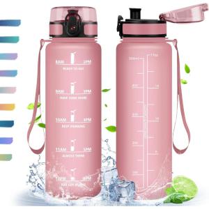 HoneyHolly Gourde, 500ml, Gourde Sport, Gourde Filtre et Marqueur de Temps, Sans BPA, Bouteille d&rsquo;eau pour Sport, Fitness, Yoga, L&rsquo;école, Bureau