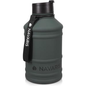 Navaris Gourde de Sport 2,2L – Bouteille d&rsquo;eau pour Entraînement Musculation Running Fitness Yoga Foot – Légère et sans BPA – Homme Femme Enfant(Anthracite)