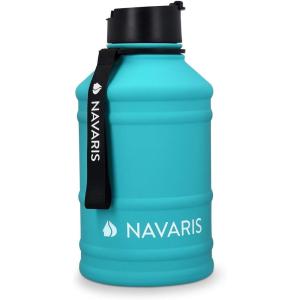 Navaris Gourde de Sport 2,2L – Bouteille d&rsquo;eau pour Entraînement Musculation Running Fitness Yoga Foot – Légère et sans BPA – Homme Femme Enfant(Turquoise)