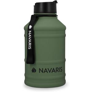 Navaris Gourde de Sport 2,2L – Bouteille d&rsquo;eau pour Entraînement Musculation Running Fitness Yoga Foot – Légère et sans BPA – Homme Femme Enfant(Vert Foncé)