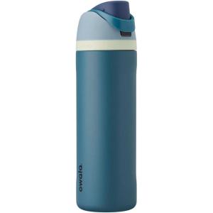 Owala FreeSip gourde isotherme en inox avec paille et couvercle, 710 ml – sans BPA, garde frais pendant 24 heures pour le sport et les voyages, Foggy Tide(Denim)