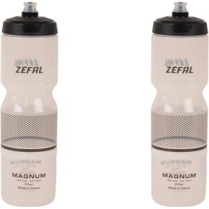 ZEFAL Pack Magnum – Deux Bidons Vélo Grande Contenance, Gourde Vélo/VTT et Sport Réutilisable sans BPA – Bidon Eau Soft Couvercle Vissable – Fabriqué en France – Noir (Translucide), 2 x 975 ML(Lot de 2)