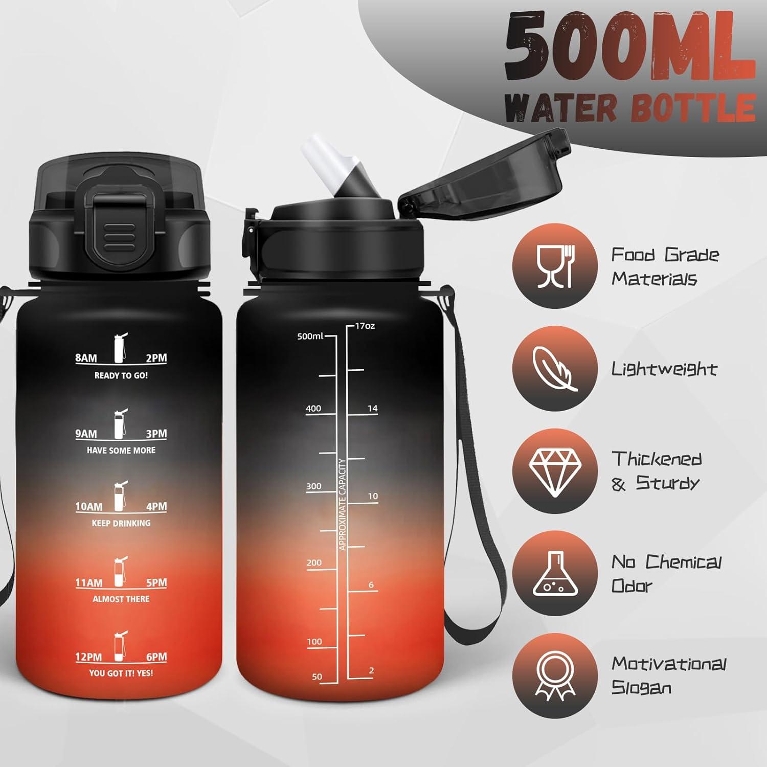 image:imageBouteille deau de 1 l avec paille et indicateur de temps antifuite pour la course le camping et la randonne bouteille de sportNoirrouge