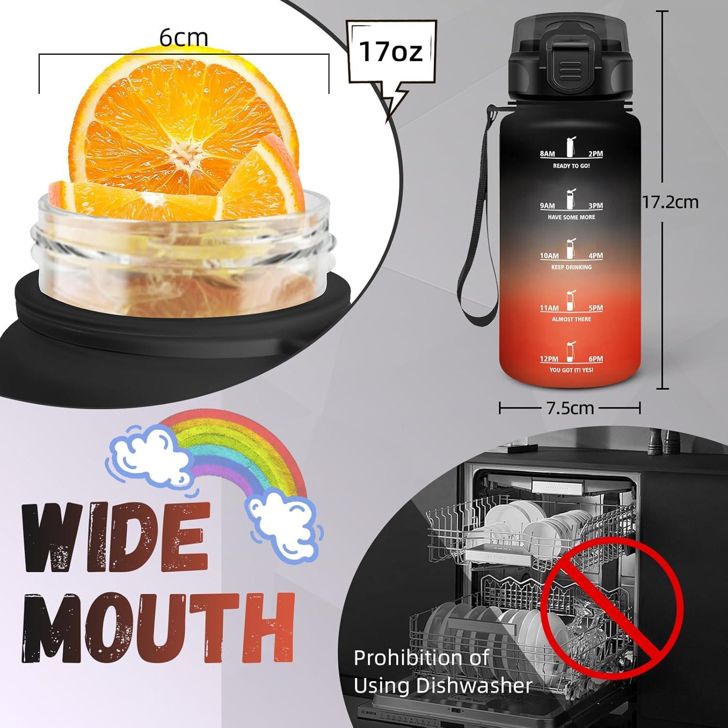 image:imageBouteille deau de 1 l avec paille et indicateur de temps antifuite pour la course le camping et la randonne bouteille de sportNoirrouge