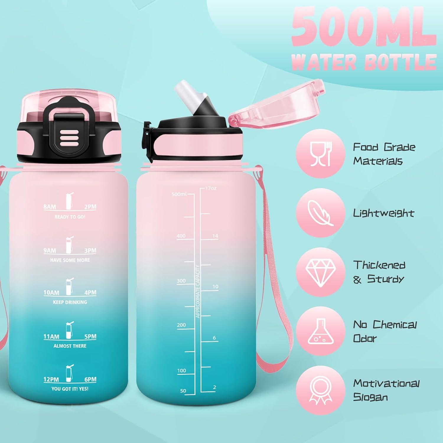image:imageBouteille deau de 1 l avec paille et indicateur de temps antifuite pour la course le camping et la randonne bouteille de sportRosevert