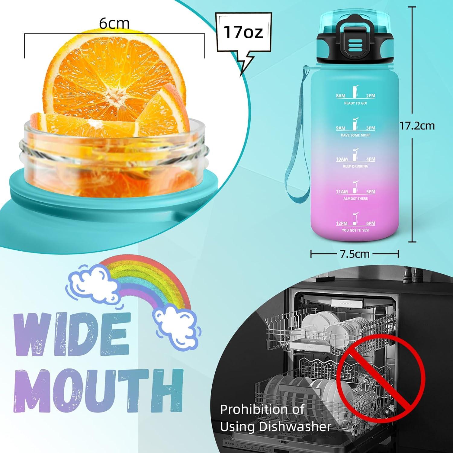 image:imageBouteille deau de 1 l avec paille et indicateur de temps antifuite pour la course le camping et la randonne bouteille de sportVertrose