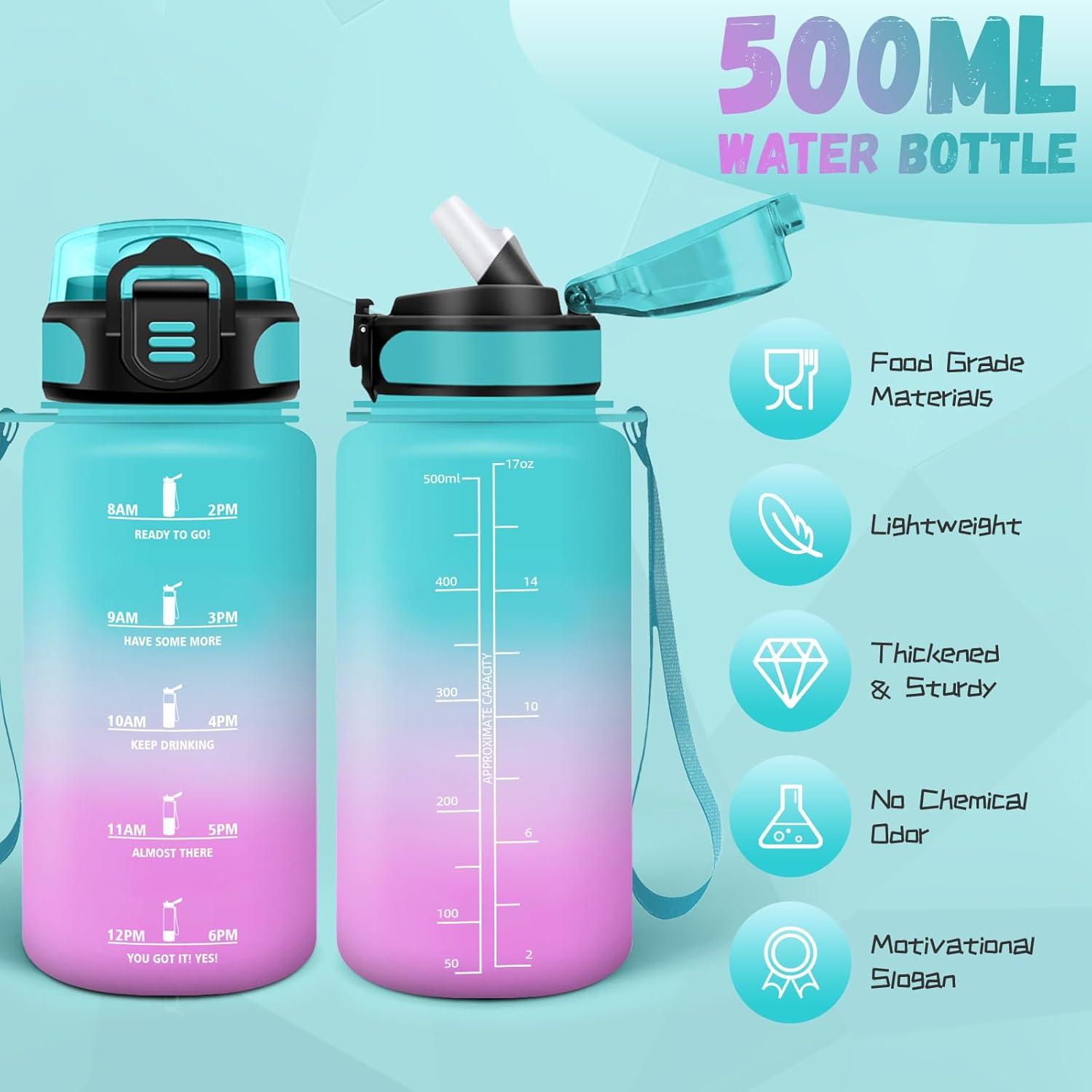 image:imageBouteille deau de 1 l avec paille et indicateur de temps antifuite pour la course le camping et la randonne bouteille de sportVertrose