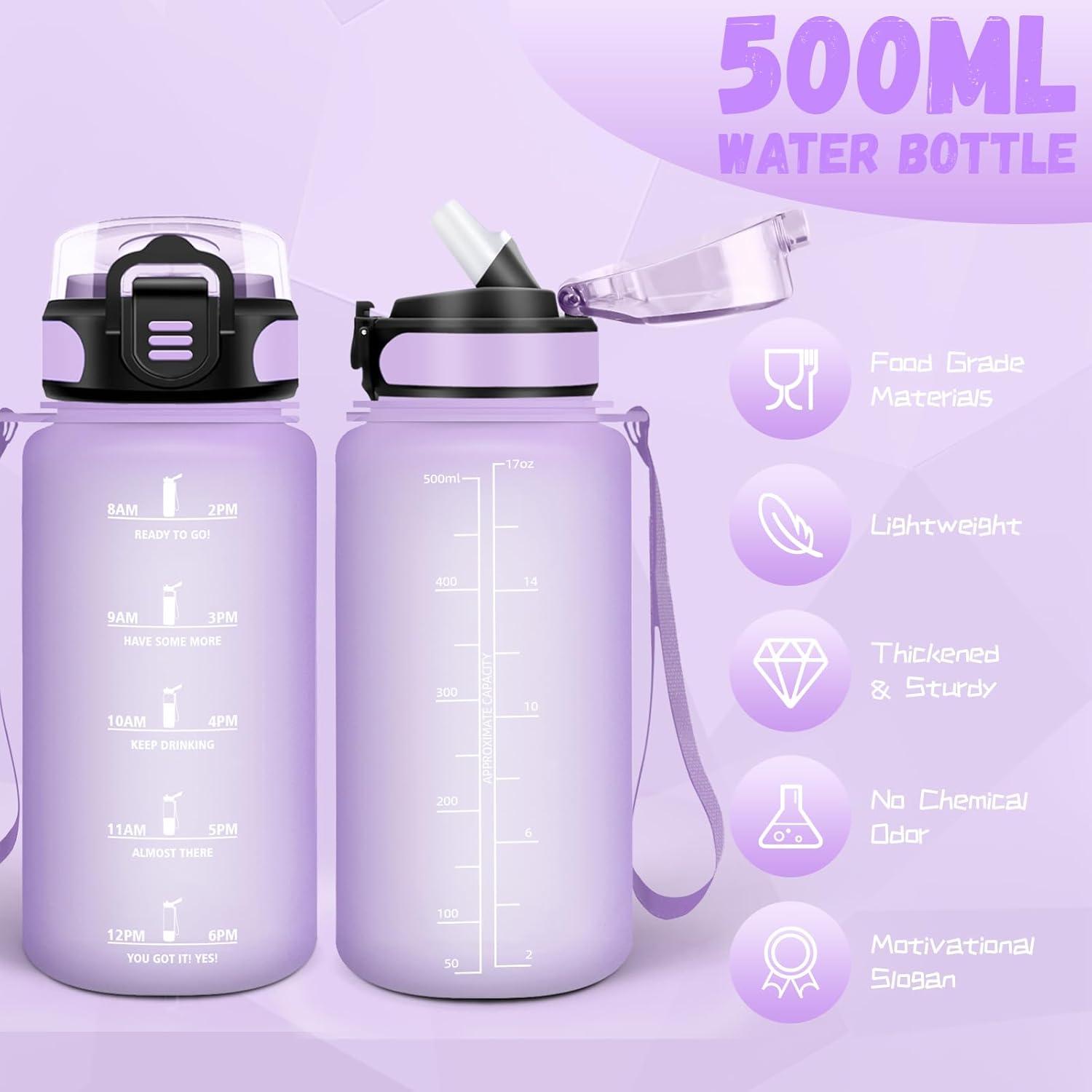 image:imageBouteille deau de 1 l avec paille et indicateur de temps antifuite pour la course le camping et la randonne bouteille de sportViolet