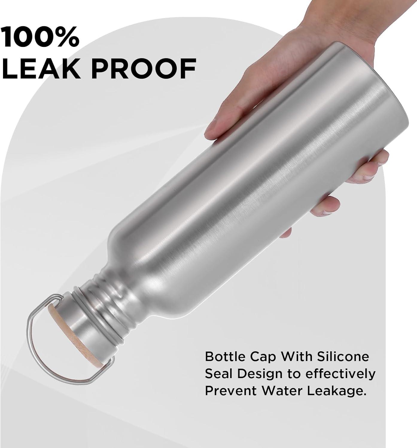 image:imageGourde en Acier Inoxydable 1L Gourde Sport Bouteille deau en mtal rsistante aux fuites sans BPA pour Sport Gym Voyage CampingDouble Paroi 750 Ml