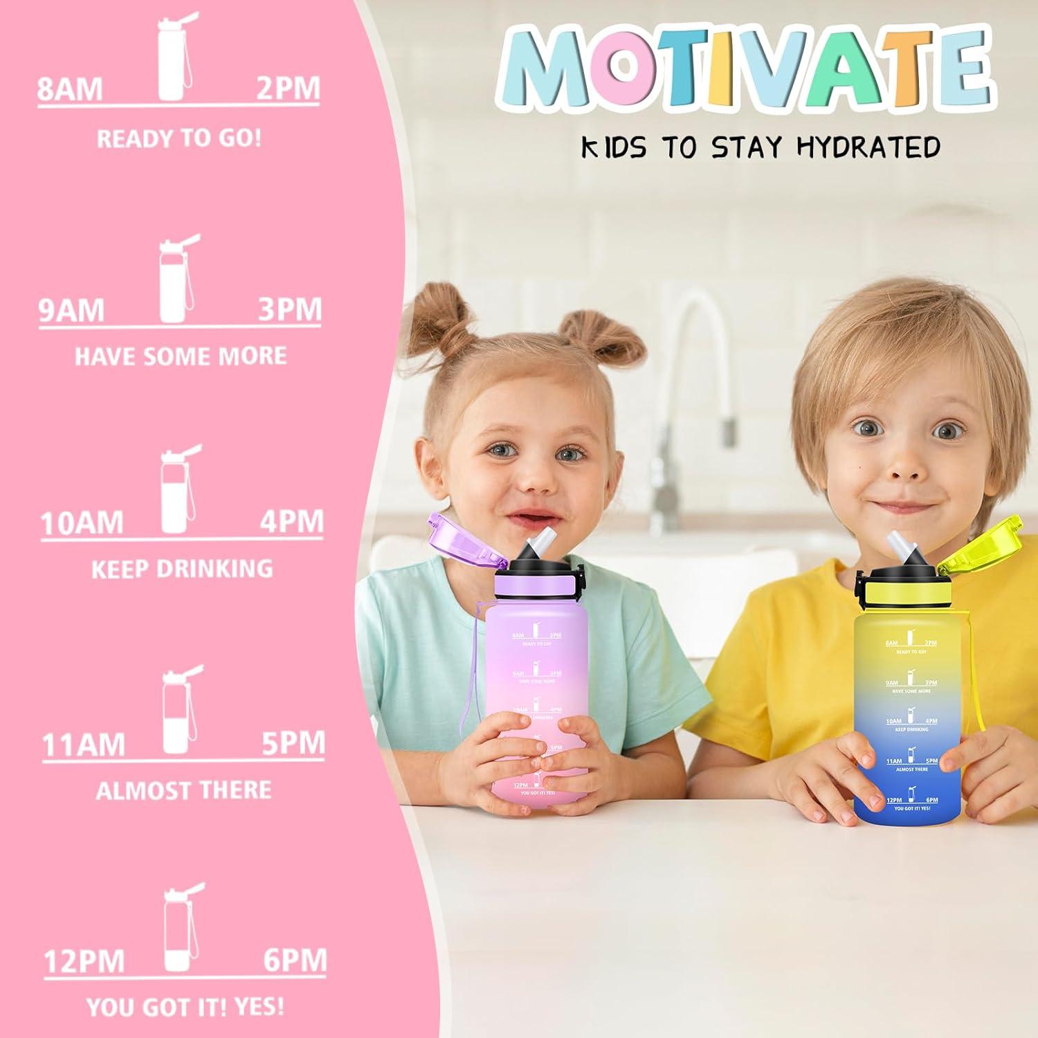image:imageGrsta Gourde 15l Gourde Sport Anti Fuite Bouteille Gradue pour 1 Journee Facile Nettoyer Bouteille Motivation avec Marqueur de Temps pour Aptitude Randonne Camping Voyage YogaVioletrose