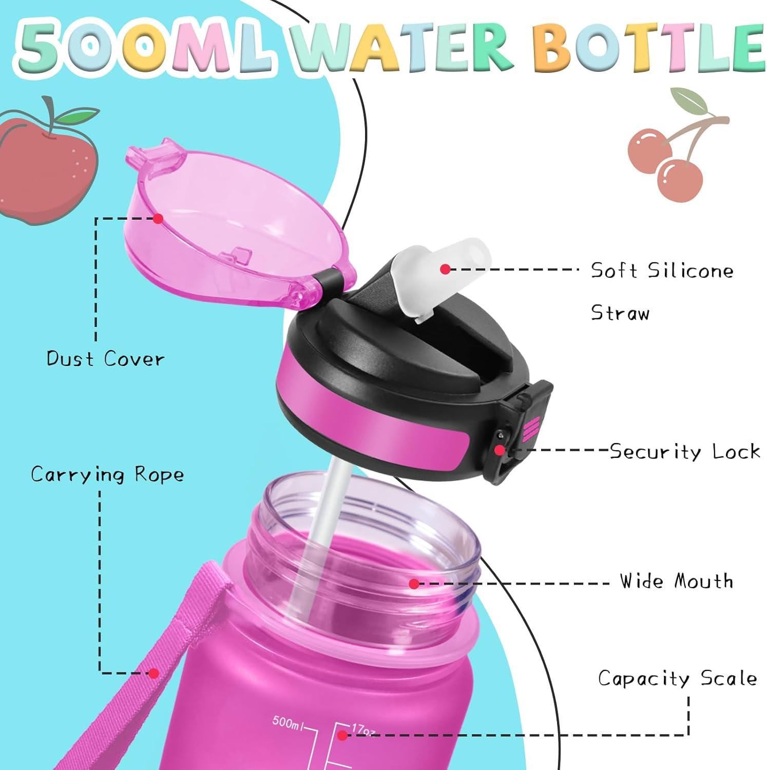 image:imageGrsta Gourde 15l Gourde Sport Anti Fuite Bouteille Gradue pour 1 Journee Facile Nettoyer Bouteille Motivation avec Marqueur de Temps pour Aptitude Randonne Camping Voyage YogaRougevert