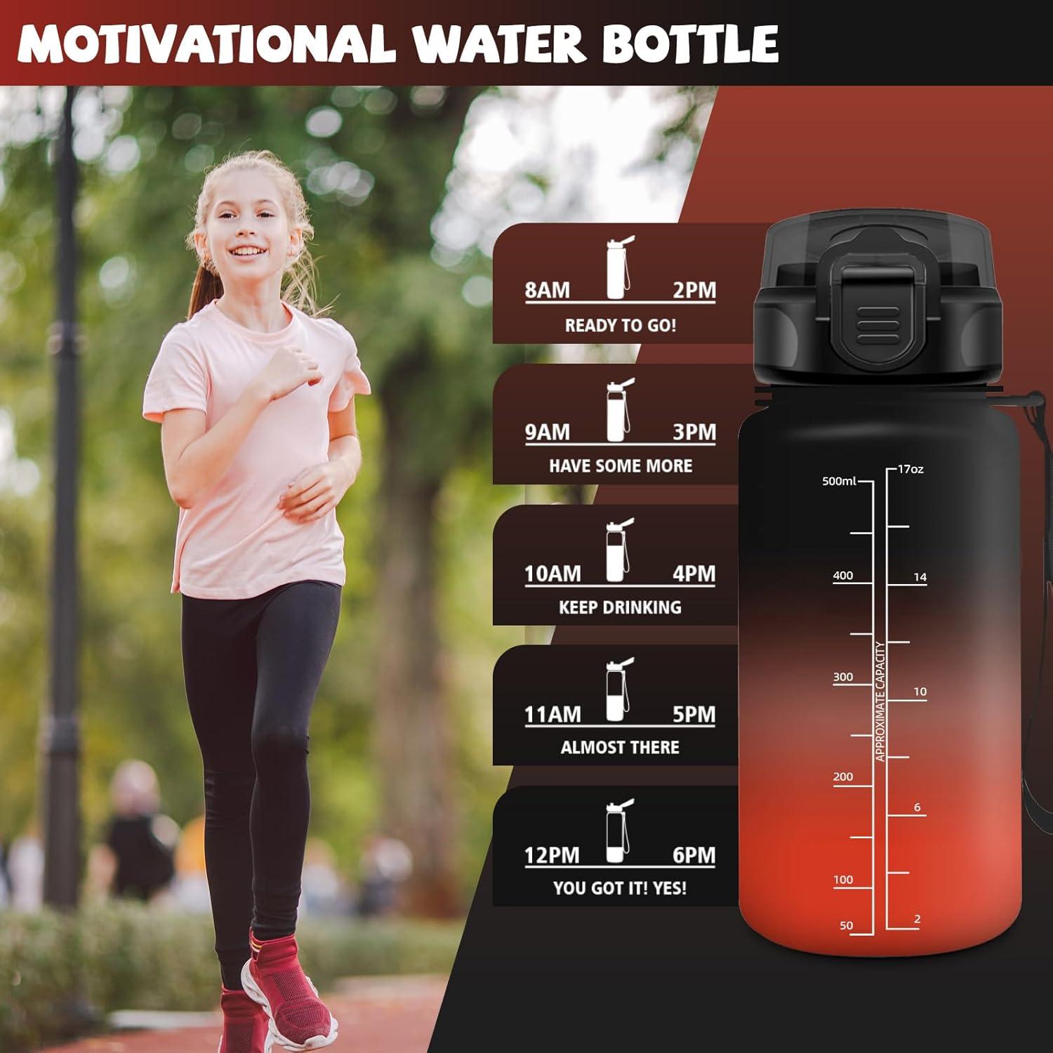 image:imageHoneyHolly Gourde 15L Bouteille Gourde Sport avec Paille Gourde Motivation avec Marqueur de Temps Bouteille deau tanche Bouteille deau pour Randonne Camping Fitness CyclismeNoirrouge