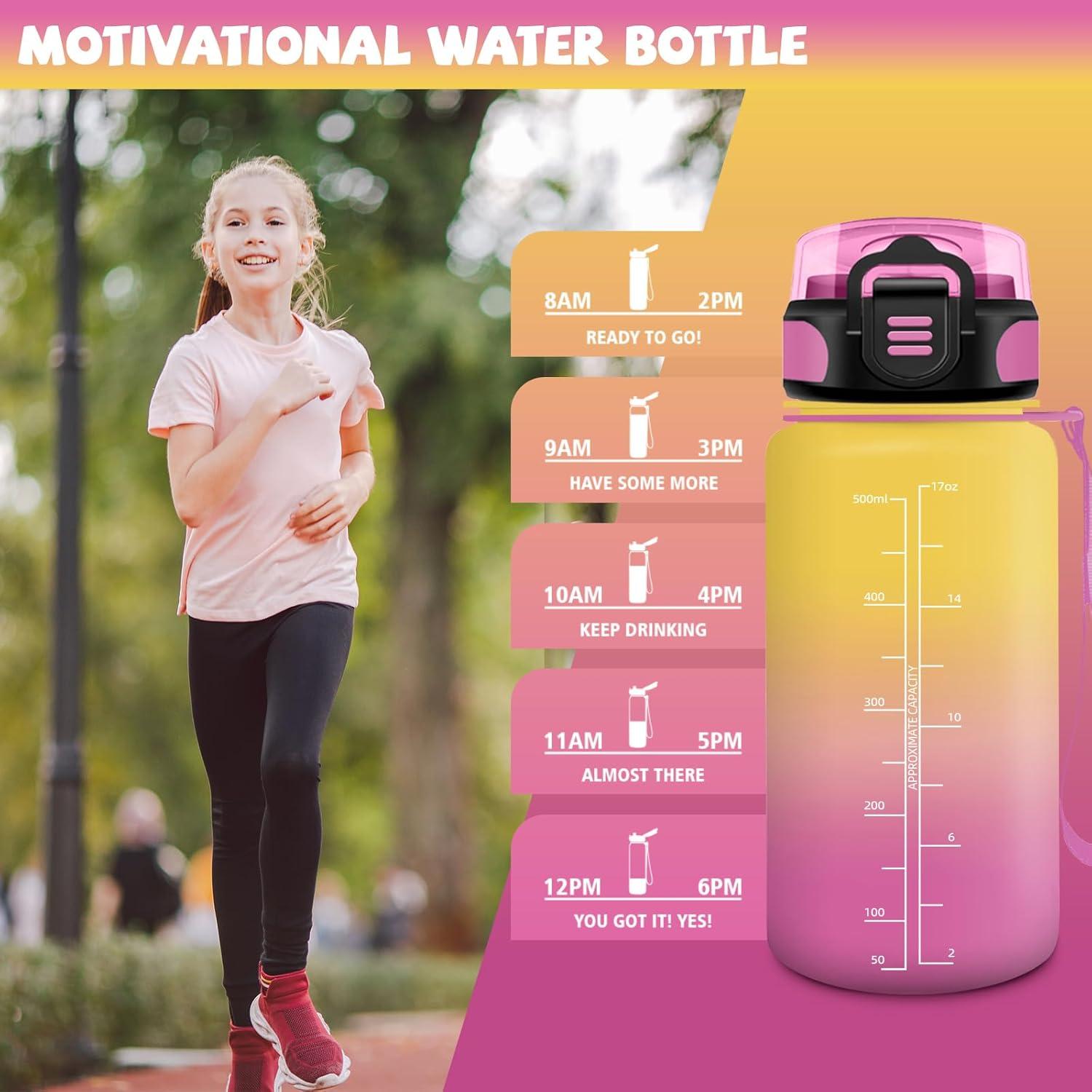 image:imageHoneyHolly Gourde 15L Bouteille Gourde Sport avec Paille Gourde Motivation avec Marqueur de Temps Bouteille deau tanche Bouteille deau pour Randonne Camping Fitness CyclismeJaunerose