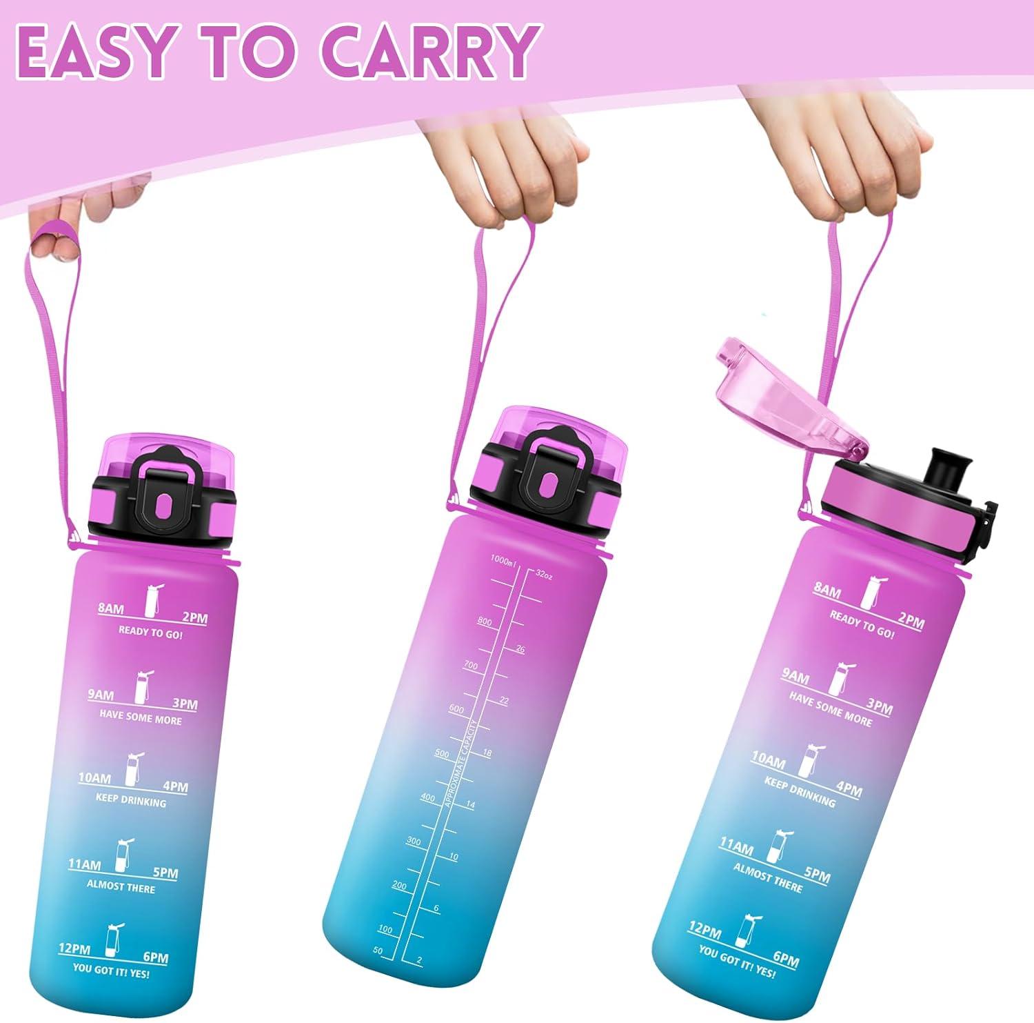 image:imageMotswedi Gourde Sport 1500ml Anti Fuite Gourde 15l Rutilisable Bouteille deau sans BPA Bouteille Reutilisable pour Adulte Randonne lcole Fitness Yoga Violet Clair ampamp Rose ClairRose Rouge Cyan