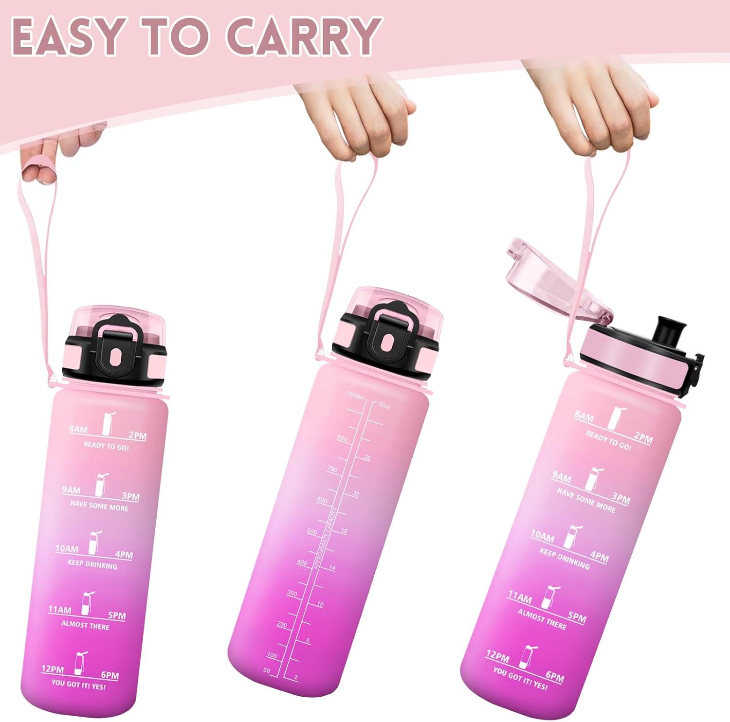 image:imageMotswedi Gourde Sport 1500ml Anti Fuite Gourde 15l Rutilisable Bouteille deau sans BPA Bouteille Reutilisable pour Adulte Randonne lcole Fitness Yoga Violet Clair ampamp Rose ClairRose Clair Rose Rouge