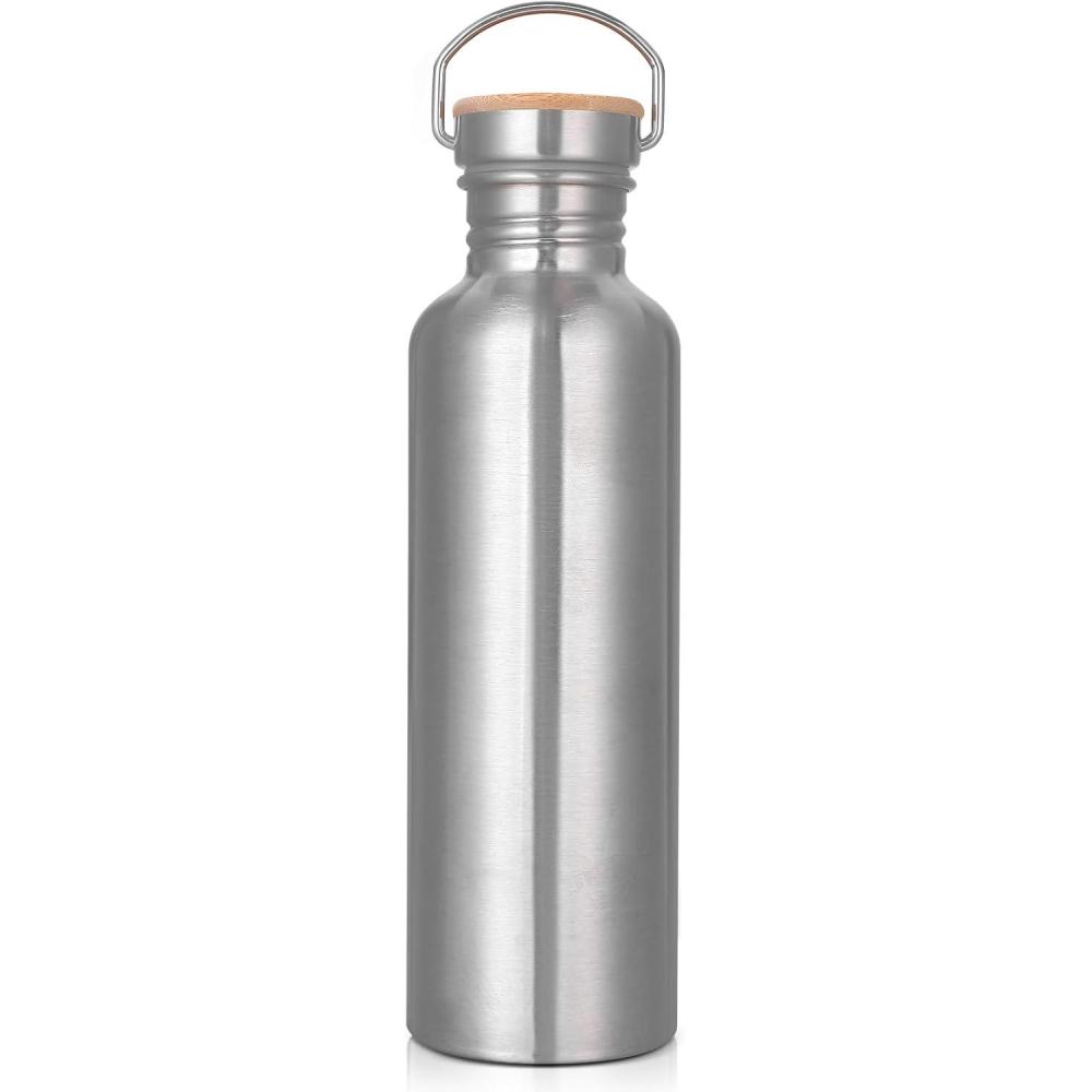 image:imageGourde en Acier Inoxydable 1L Gourde Sport Bouteille deau en mtal rsistante aux fuites sans BPA pour Sport Gym Voyage CampingArgent