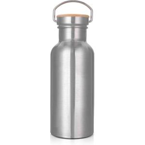 Gourde en Acier Inoxydable 1L, Gourde Sport, Bouteille d&rsquo;eau en métal résistante aux fuites sans BPA pour Sport, Gym, Voyage, Camping(Double Paroi – 500 Ml)